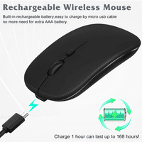 Punjiva Bluetooth tastatura i miš kombinirano ultra tanka pune tipkovnice i miš za Lenovo Lepad S i sve Bluetooth omogućeno MAC tablet iPad PC laptop - sjena siva s ljubičastim mišem