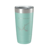 Jezero Sinclair Karta Tumbler Travel Gol izolirani laserski urezani kup kafe Gruzija oz Mornary Blue