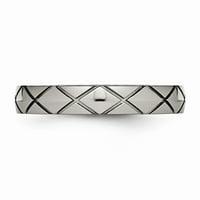Titanium polirani križanje križanje prstena veličine: 6; za odrasle i tinejdžere; Za žene i muškarce