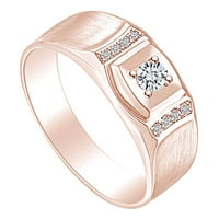 0. Carat bijeli prirodni dijamantni ručni prsten 14K čvrstog ruža zlatna prstena veličine-10