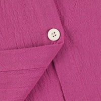 Ženski setovi kratkih rukava sa džepovima Casual V izrez Casual Lounge setovi vruće ružičaste 8