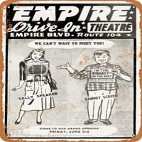 Metalni znak - Empire Drive u pozorištu Rochester NY - Vintage Rusty Look