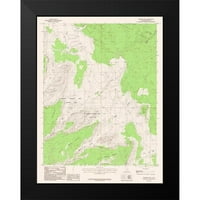 Crna modernog uokvirenog muzeja Art Print pod nazivom - Pioneer Mesa Utah Quad - USGS 1987