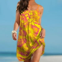 Haljine za žene Ljeto plaža Proljeće Print Labava haljina Swing Cover Up Sundurs bez rukava Casual Boho