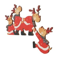 Dekoracija božićnih vrata Santa Claus-Wooden Ornament Elk Xmas Decors