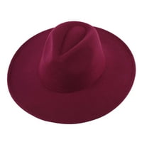 Haxmnou Unise modni čvrsti u boji Britanci Veliki vuneni jazz šešir