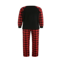 Seyurigaoka Christmas Family Pijamas Set, Santa Plaid Print Tops + Trouser Romper