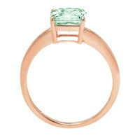 2.0ct Asscher rezan zeleni simulirani dijamant 18k ružičasto zlato godišnjice rublje Veličina prstena 7,75