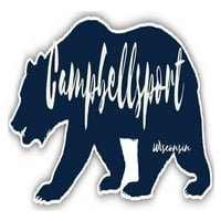 CampbellsPort Wisconsin Suvenir Vinil naljepnica za naljepnicu Medvjed dizajn