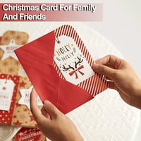 Manwang Prekrasna grafička božićna kartica Set božićnih čestitki za izdržljivi karton sa glatkim pisanjem prekrasnog grafičkog dizajna za porodicu