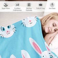 Uskršnji proljetni krevet za krevet za kućni kauč krevet i kauč Super meka Flannel Fleece pokrivač za uskrsnu jaja pokrivač za odrasle teen