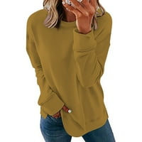 Hueok Dukseri za žene plus veličine dugih rukava, puna boja modna casual bluza s kapuljačom sa džepnim