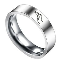 Duhgbne Fashion Jednostavni titanijski čelični prsten ženski prstenski crtani Cartoon Slatki nakit prsten