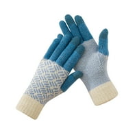 Viadha zimske ženske hladne i otporne na prugaste plišane plišane tople pletene rukavice za prste casual
