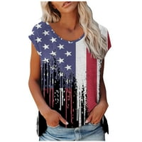 Gaecuw američka zastava Twirts Day Neevidence Ženski vrhovi Dressy casual casual okrugli vrat Summer