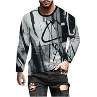 Pulover džemperi za muškarce sa džepovima Muški digitalni tisak 3D gradijentni ležerni majica s dugim