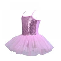 Little Girls Sequin Leotard Sparkly Strap Balet Leotards Tutu haljina Ballerina Outfit Dance Kostim