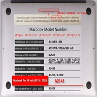 Kaishek kompatibilan sa kućištem MACBook Pro 16 - objavljen model A2141, plastični zaštitni čvrsti poklopac,