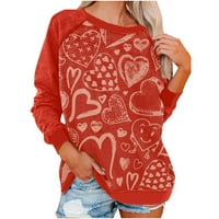Ljubavna srca Dukserice Žene Slatke Dnevne košulje Spring Dugi rukavi Trendi pulover sa pulover posade