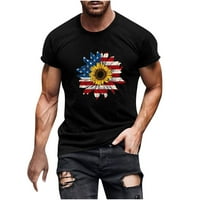 Patriotske majice za muškarce okrugli vrat kratki rukav casual digitalni ispis pulover fitness sportske kratke hlače rukavice bluza američki dan za neovisnost