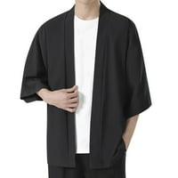 Ležerne majice muške majice Muška ljetna majica Solid Kimono poluotporni elegantni vrhunska ramena labava