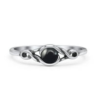 Infinity Promise Thumb Prsten Okrugli prsten Simulirani crni ony sterling srebrna Veličina 10