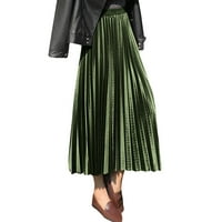 Žene Ležerne prilike baršunaste boje duge polovine suknje s visokim strukom suknja
