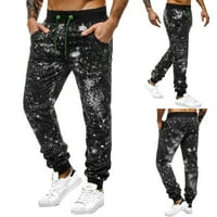 Leey-World Muške hlače Muške joggers hlače sa dubokim džepovima labavi-fit dukseve za vježbanje, trčanje, trening crne boje, l
