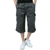 Symoid muns capri pantalone- Plus size pamuk multi-džepne opterećene konoplje otporne na obrezive pantalone