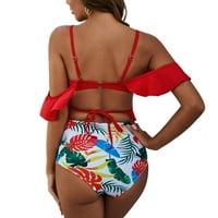 PUNORU 2-komadno dame Ljetni kupaći kostimi + cvjetne gaćice