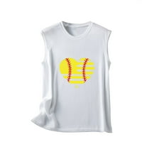 Ženski bejzbol tenk vrhova bez rukava Okrugli vrat Majica Labavi fit tee majica Heart [print bluze vrhovi