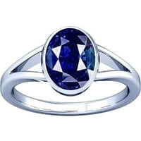 Divya Shakti 12.25-12. Carat Blue Sapphire Neelam Nilam Gemstone Silver Ring za muškarce i žene
