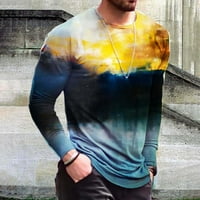 Majice s dugim rukavima za muškarce muški dugi rukav okrugli vrat, u boji u boji u boji, ležerna majica