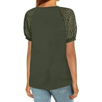 Ženski vrhovi Žene Ljeto Ležerne prilike, printirano V izrez kratkih rukava Tors Bluze T-majice Green