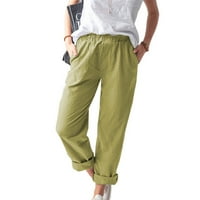 CacommAmrk PI Ženske hlače Čišćenja Žene Ležerne prilike pune boje Elastični struk Udobne ravno hlače