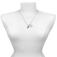 Delight nakit Silvertone plava cipela za trčanje Obučena je u vitlu i dostojanstveno šarm ogrlica, 20