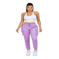 -Style USA ženski kaiš za vuču Cargo jogger hlače rjj lavender 3xl