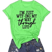 Caveitl ženska majica, žene djevojke plus veličina tiska tinejdžerke kratkih rukava okrugla vrat t majica bluza na vrhu mint zelena, xxl