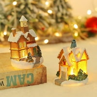 Kuće za božićne selo, svjetlosne božićne smole za obrtane kolekcionarske zgrade ukrasi za poklon stol