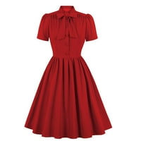 Puntoco Women Top Clearence Ženski kratki rukav Jednostavno povezivanje sa jednom grudnom haljinom crvene