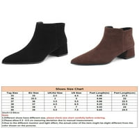 Colisha Dame Anketi čizme Side Zip Blok Heel Boot TOE Boots Ženske udobne modne cipele Casual Winter Cipele Brown 7