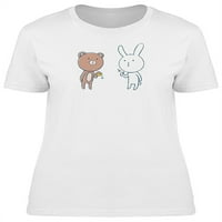 Medvjed i zečje crtane majice Žene -Image by Shutterstock, Ženska velika