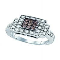 Veličina - 10k bijeli zlatni čokoladni prsten odbojnog dijamanta