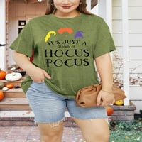Anbech Plus size Hocus pocus majica Božićne majice za žene Njegove grafičke majice kratkih rukava