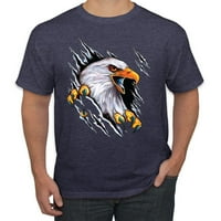 Torn Ripped Eagle kandže Ljubitelj životinja Muška grafička majica, zlato, veliko