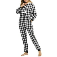 Ženske plažene pidžame pantalone s dugim rukavima s kapuljačom za spavanje s kapuljačom mekani patentni salon setovi kućne odjeće