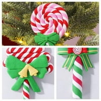 Božićni ukrasi za božić za božićne ukrase drveća - Glitter viseći Candy Cane ukrasi polimerna glina