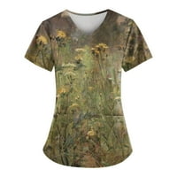 Ženske košulje žene modne proljeće i ljetno cvjetno ulje slikanje Ispisuje V-izrez na radnoj ručici