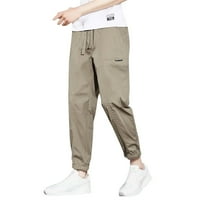 Entyinea muns joggers hlače nacrtavanje elastičnih struka čvrste džepne pantalone u boji labave dukseve