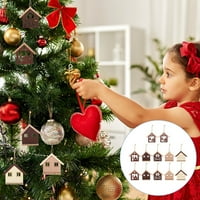 Božićna kuća viseći privjesak drvene kriške viseće dekor za zabave